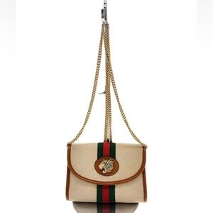Gucci Tan and Green Crossbody Bag